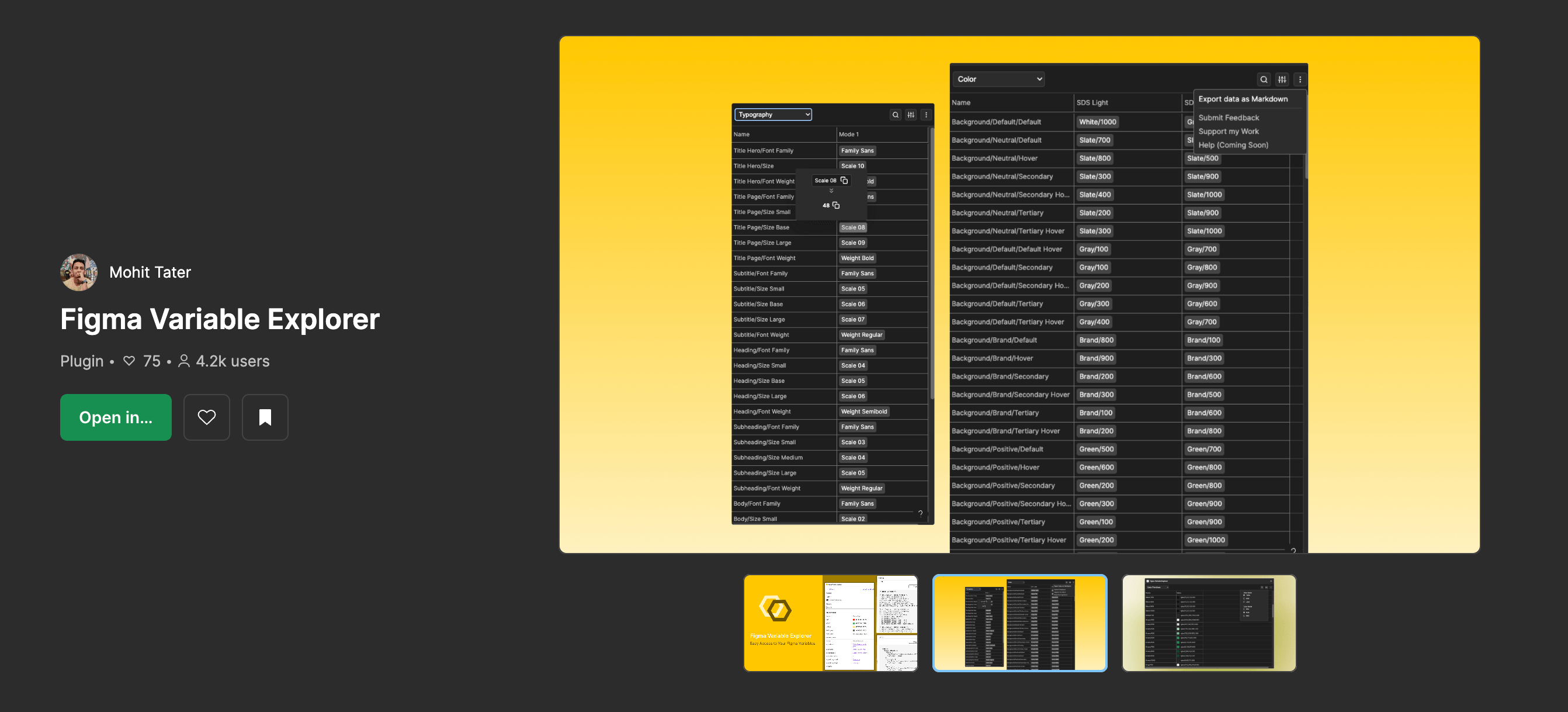 Image for project Figma Variable Explorer Plugin