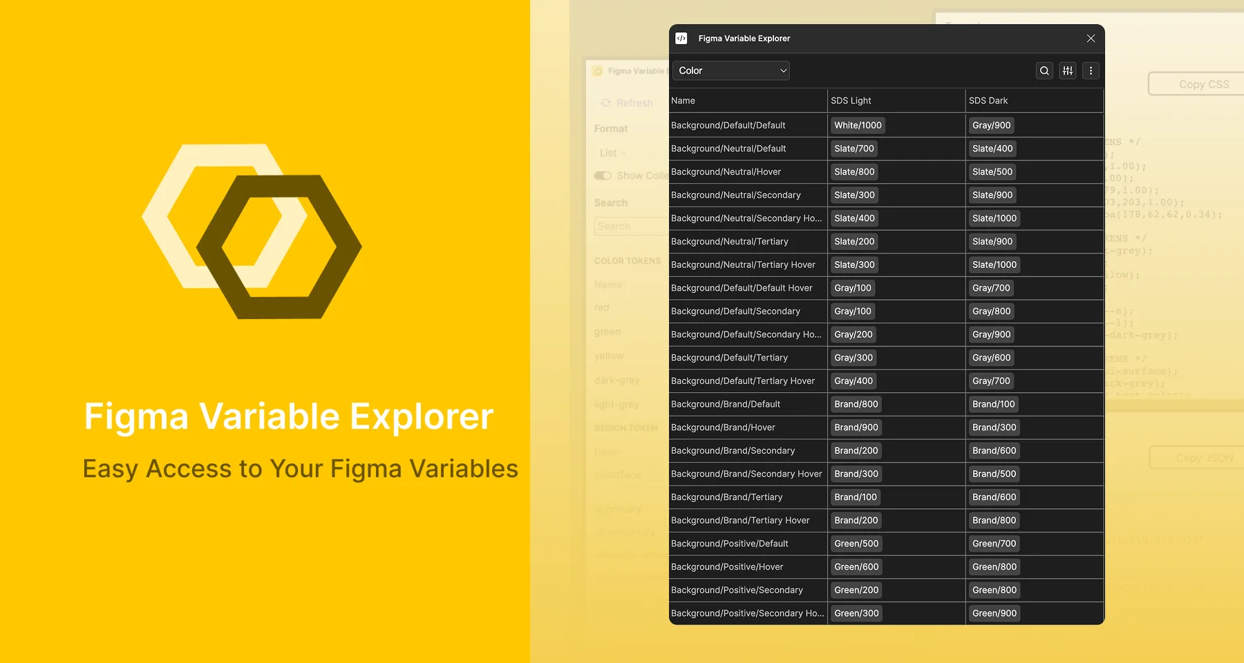 Figma Variable Explorer screenshot